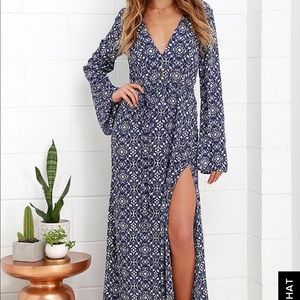 MANDALA DAYDREAM BLUE PRINT MAXI DRESS